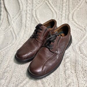 Clarks Gessler Lace Up Leather Oxford Shoes Brown Loafers Mens 9.5 M Excellent